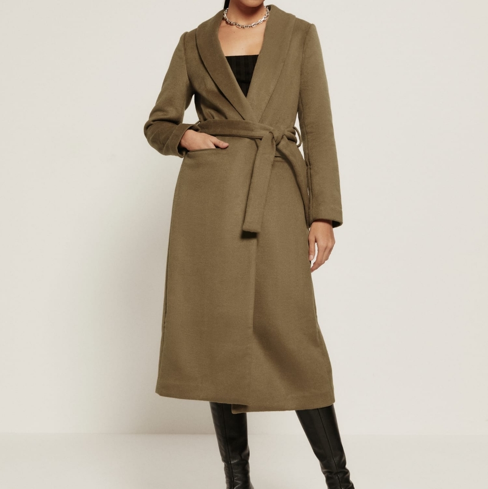 Wool blend jacket, olive green, large NWT